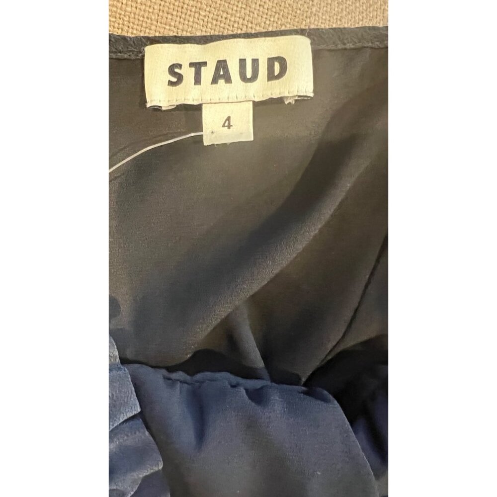 STAUD Nic Ruched Sleeveless black Silk Maxi Dress SIZE 4 - Picture 7 of 9
